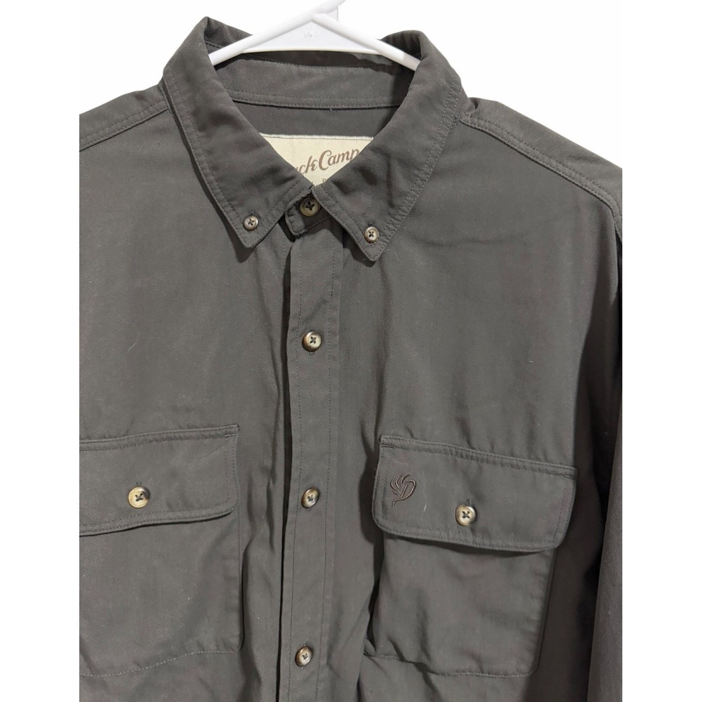 Duck Camp Midweight Hunting Shirt Gray Button Down Nylon LS200 Men's Size XL‎ - Picture 3 of 12